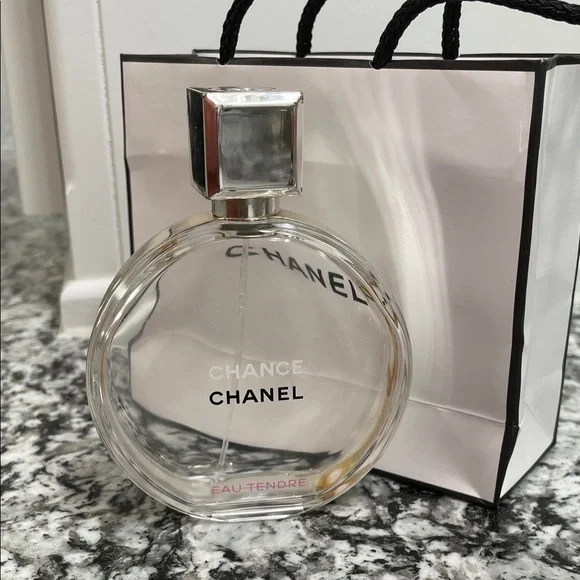 CHANEL Chance Eau Tendre Eau de Toilette (EMPTY) with small CHANEL Shopping Bag - Picture 7 of 8